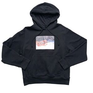 Coca Cola Hoodie Mens XL Parade Black Graphic Sweatshirt ‎ Coca Is It Y2K Style